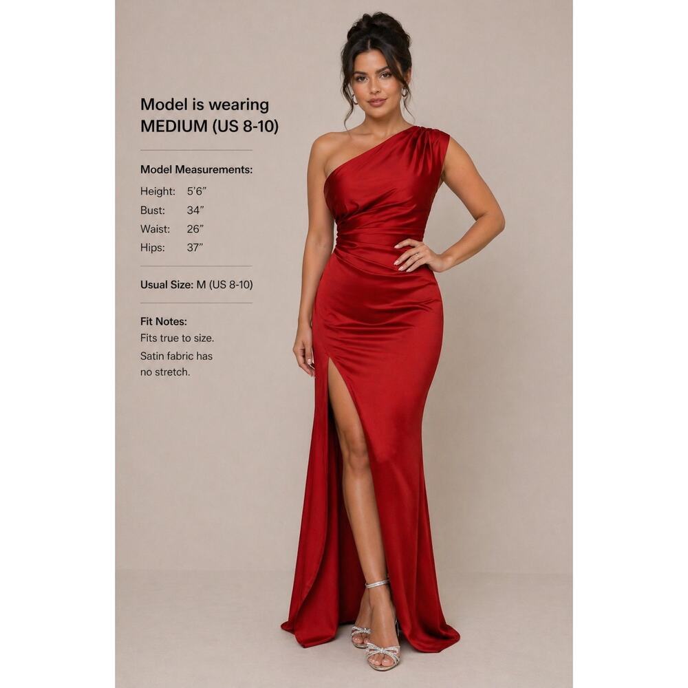 OYS medium one shoulder sexy open back formal wedding gown event gala NWT